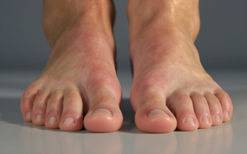 deginančios pėdos rodo neuropatiją