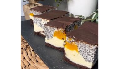 sūrio pyragas su aguonų persikais