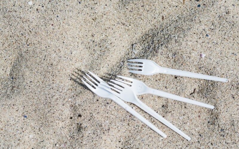 kaimynas surinko plastikines šakutes