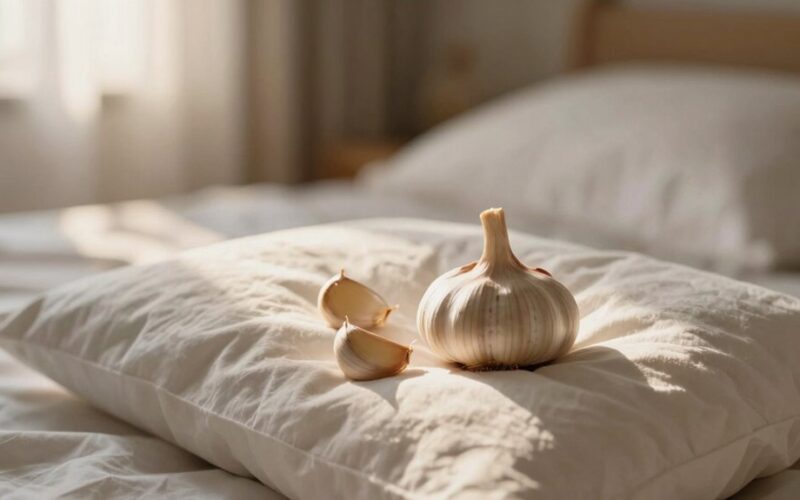 patalpino česnaką po pagalve