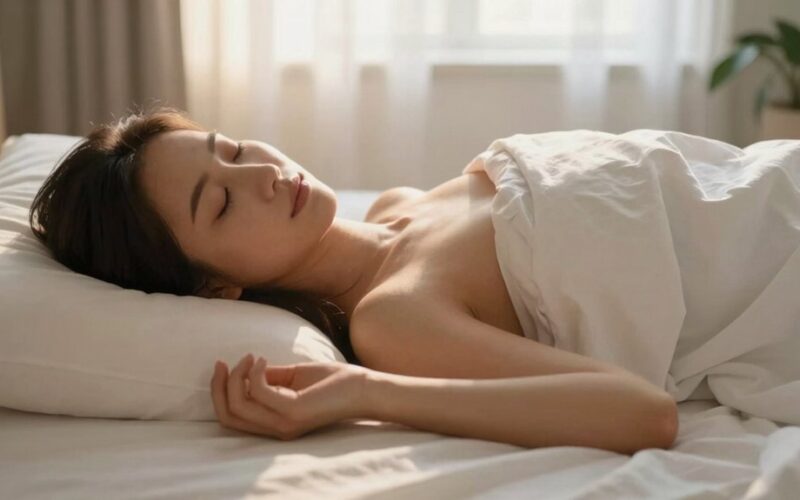 kvėpavimu sutelktas optimalus miegojimo kūno padėtis