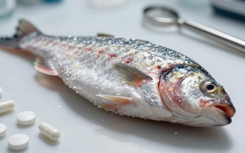 žuvis užkrėsta antibiotikais ir hormonais