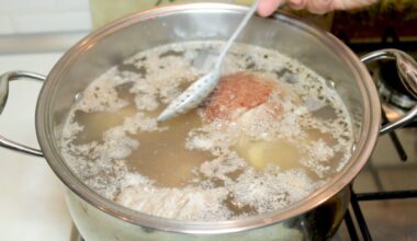 pienasputis sultinys nuo verdančios mėsos