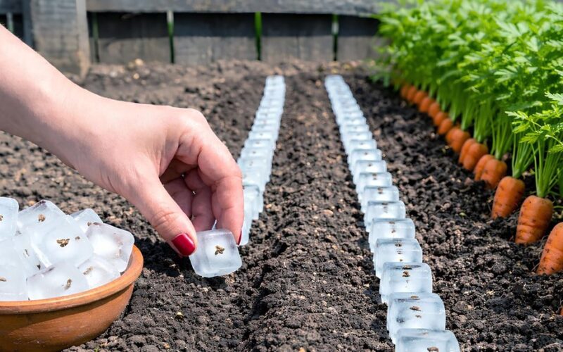 ledo triukas padidina morkų derlių