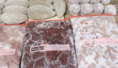 laiko mėsą gabalais maišeliuose