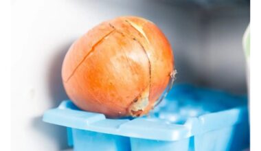 dėkite svogūną į šaldiklį