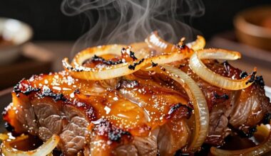 rūgštus svogūninis kiaulienos odelė"