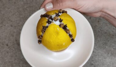 gvazdikėliais įsmeigtas citrinas atbaido kenkėjus