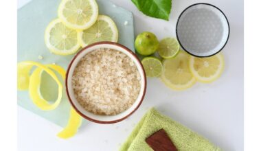 trijų ingredientų vasarinis citrusinis šveitiklis